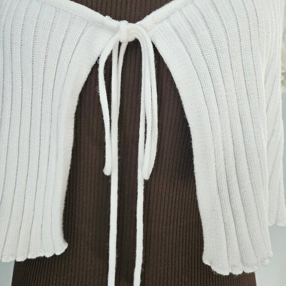 Cotton:On Bolero Style Ribbed Off-White Shrug Sweater, Size M - Picture 2 of 6